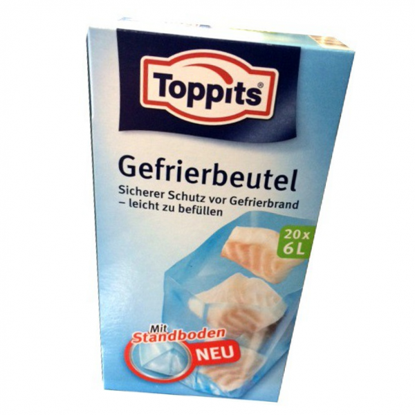 Toppits® Gefrierbeutel Standboden 6 Liter 20 Stück