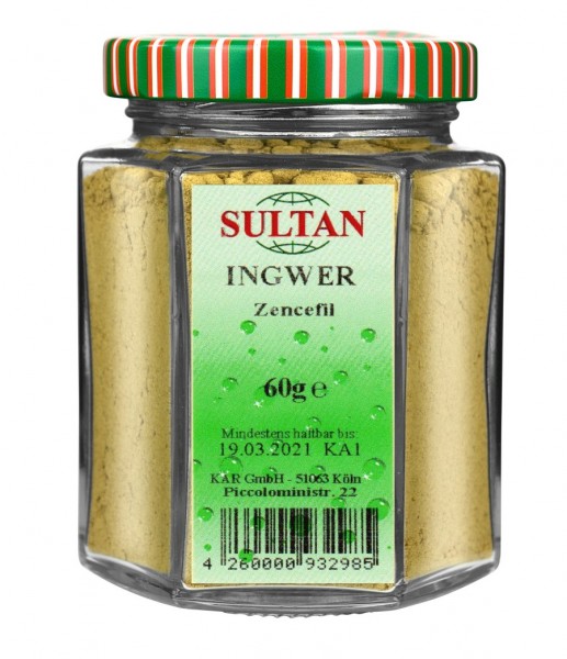 Sultan Ingwer gemahlen Glas 60g