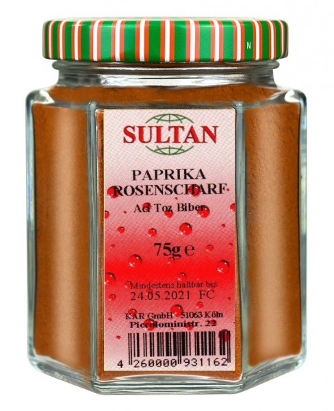 Sultan Paprika rosenscharf Glas 75g