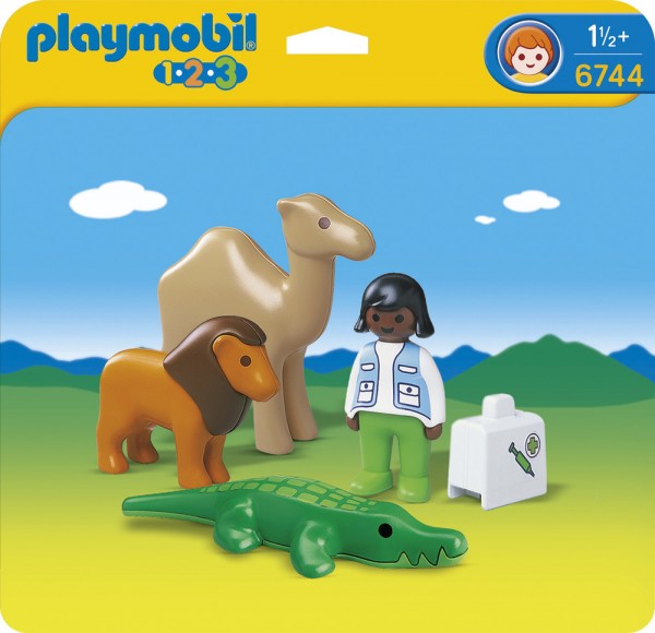 PLAYMOBIL Tierarzt mit Wildtieren 123