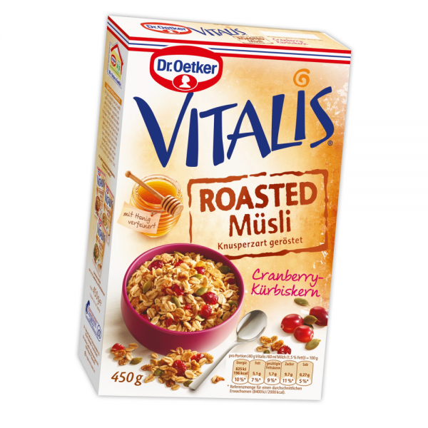 Vitalis Roasted Müsli Cranberry-Kürbiskern 450g