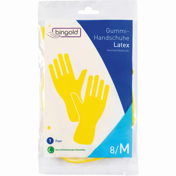 BINGOLD Gummihandschuhe Latex, gelb