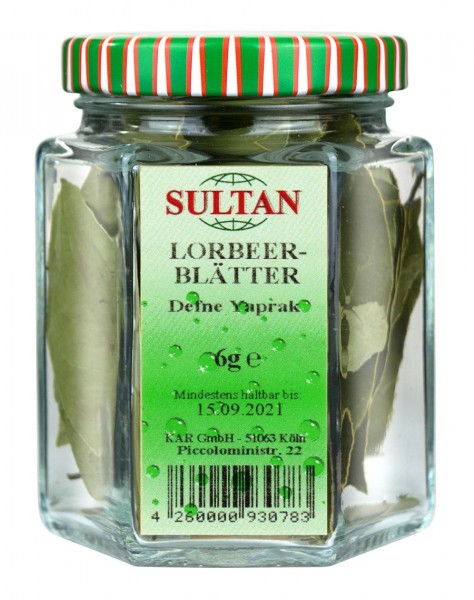 Sultan Lorbeerblätter Glas 6g
