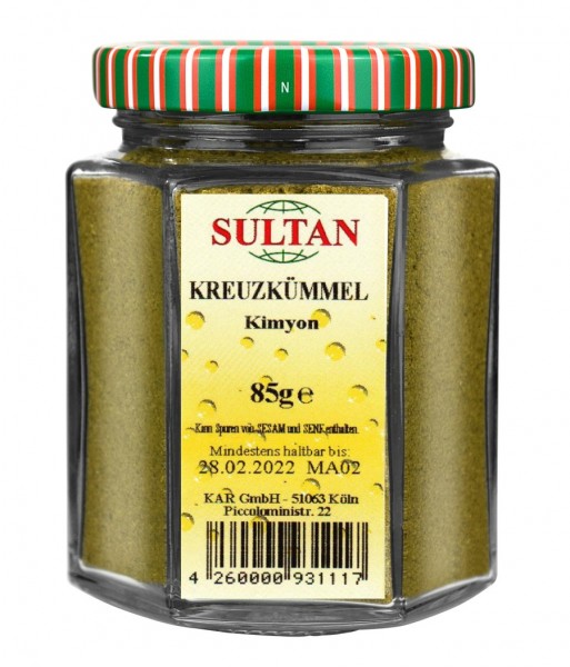 Sultan Kreuzkümmel-Cumin Glas 85g