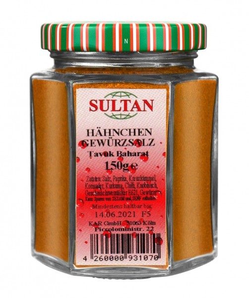 Sultan Hähnchengewürz Glas 150g