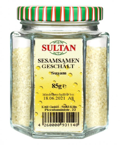 Sultan Sesamkerne geschält Glas 85g